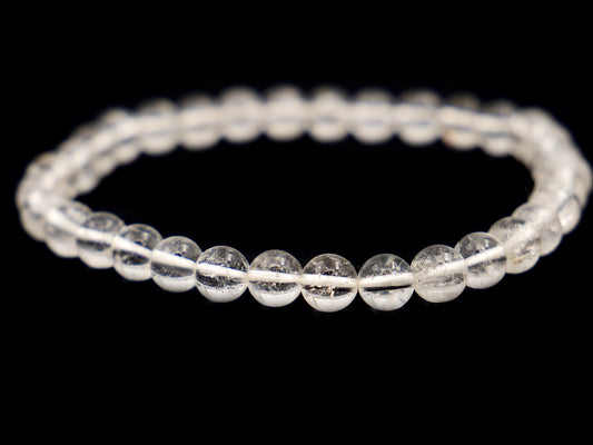 Bracelet en cristal de roche (quartz) - 6mm