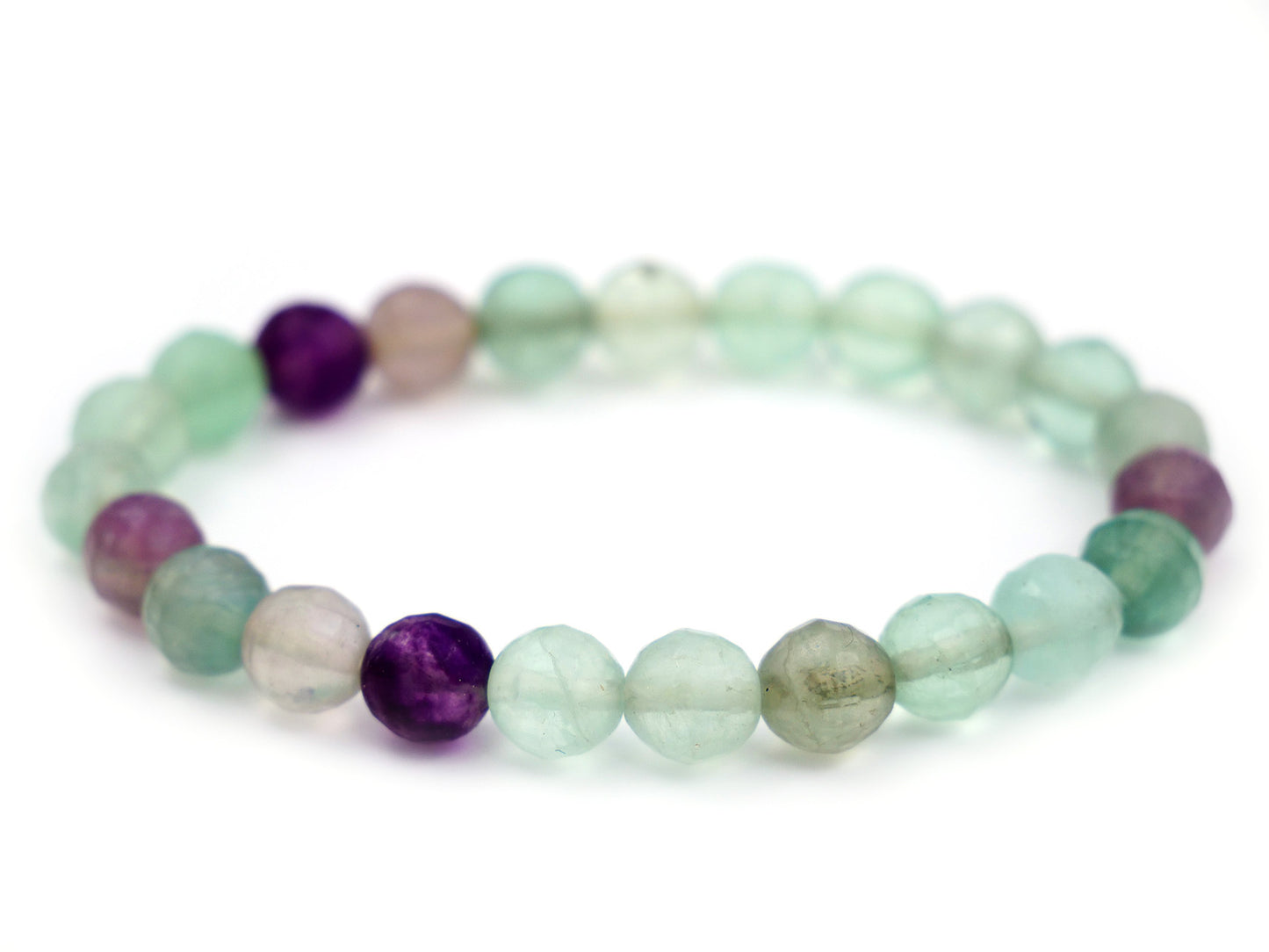 Bracelet en fluorite - 8mm facetté