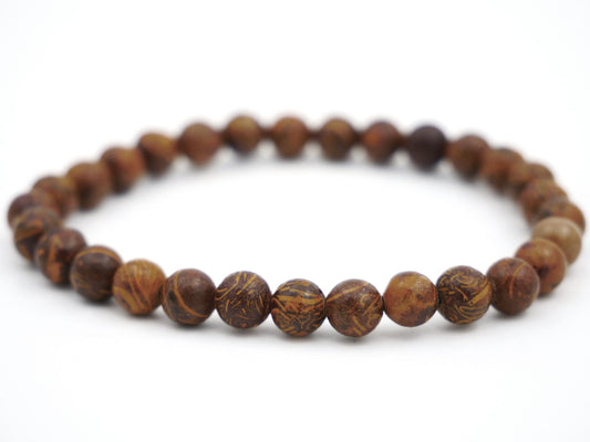 Bracelet en ophite (jaspe vermicelle) - 6mm