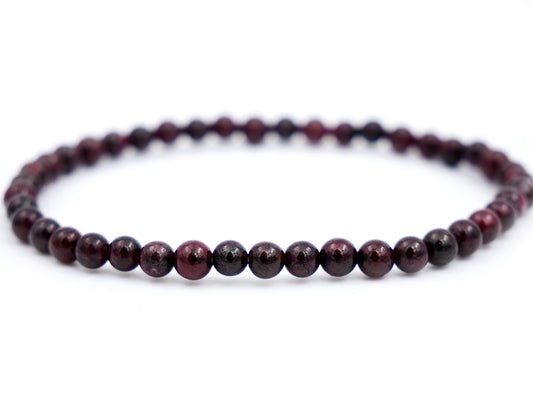 Bracelet en grenat pyrope - 4mm