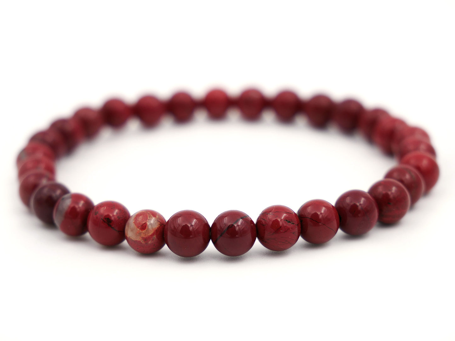 Bracelet en jaspe rouge - 6mm