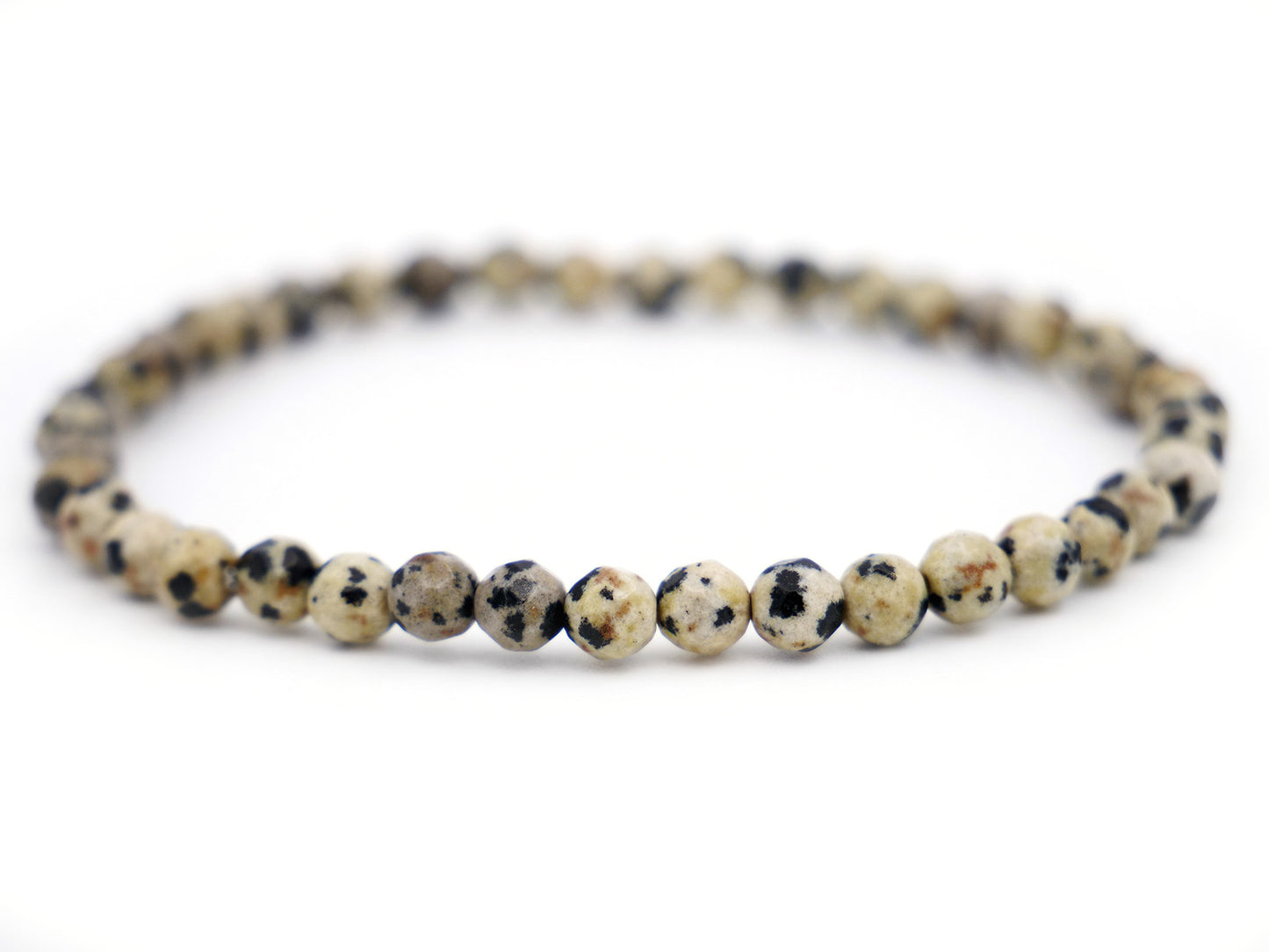 Bracelet en jaspe dalmatien (aplite ou porphyrite) - 4mm facetté