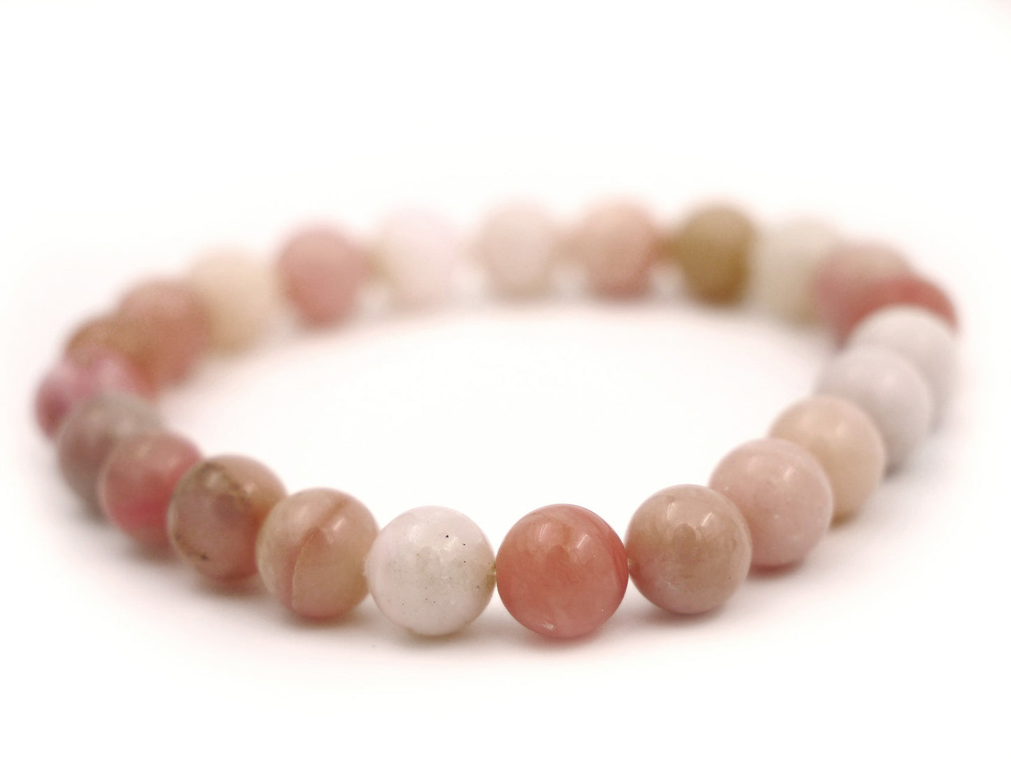 Bracelet en opale rose des Andes - 8mm