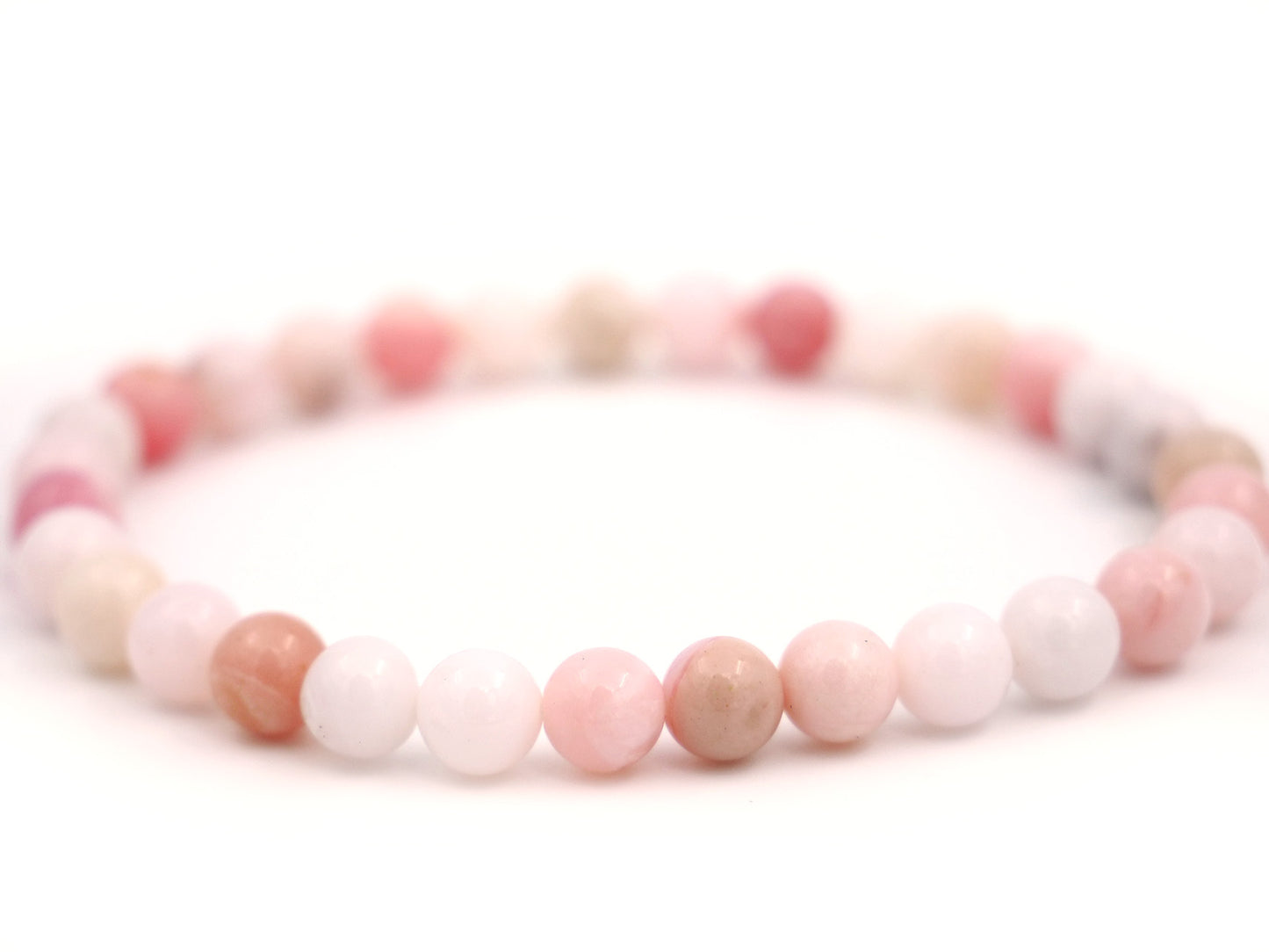 Bracelet en opale rose des Andes - 6mm
