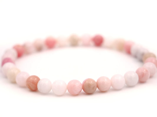Bracelet en opale rose des Andes - 6mm