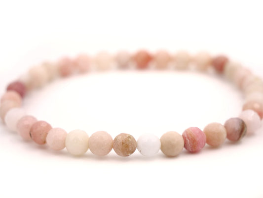 Bracelet en opale rose des Andes - 6mm facetté