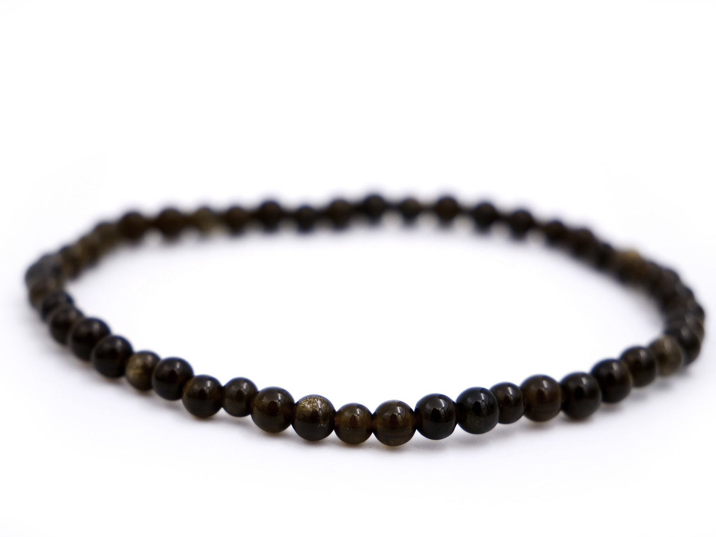 Bracelet en obsidienne dorée - 4mm