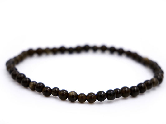 Bracelet en obsidienne dorée - 4mm