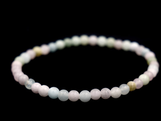 Bracelet en morganite et aigue-marine - 4mm