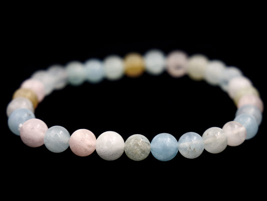 Bracelet en morganite et aigue-marine - 6mm