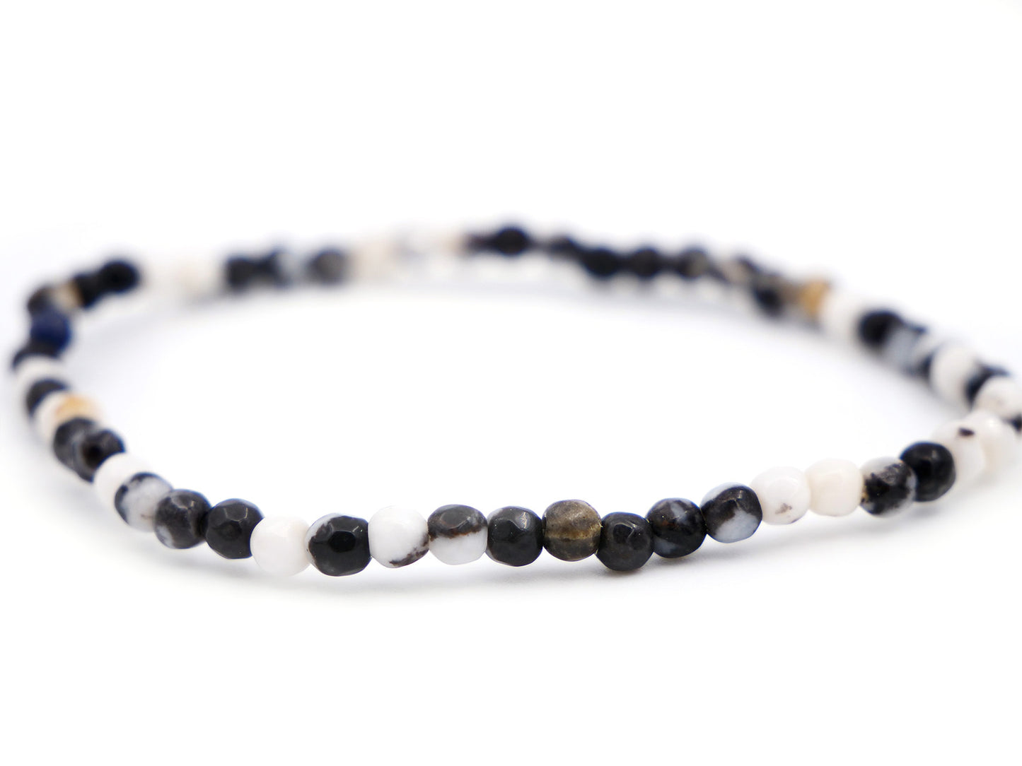 Bracelet en marbre zébré (jaspe zébré) - 4mm facetté