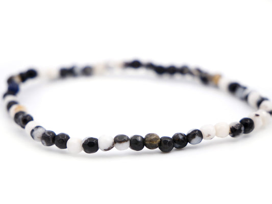 Bracelet en marbre zébré (jaspe zébré) - 4mm facetté