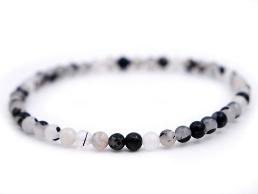 Bracelet en quartz tourmaline - 4mm facetté