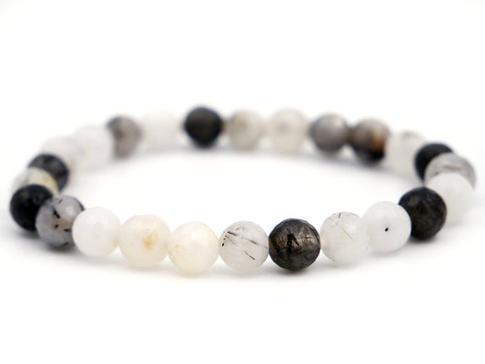 Bracelet en quartz tourmaline - 8mm facetté