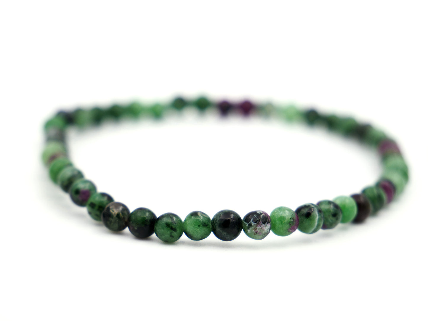 Bracelet en zoïsite avec rubis - 4mm