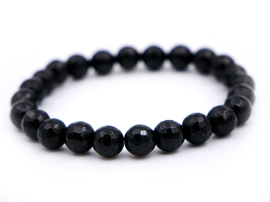 Bracelet en tourmaline noire - 8mm facetté