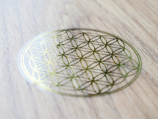 Autocollant fleur de vie - doré - 5cm