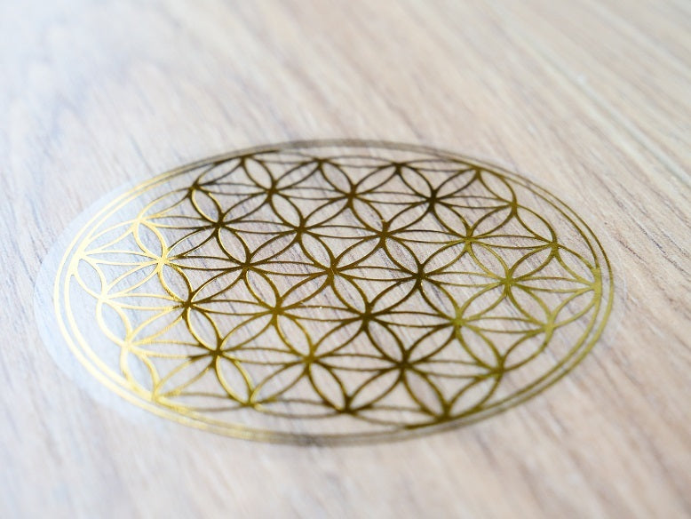 Autocollant fleur de vie - doré - 6cm