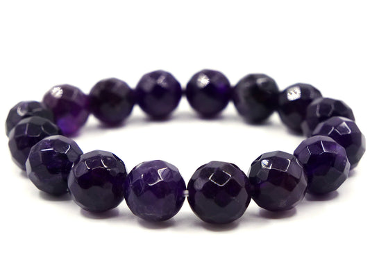 Bracelet en améthyste - 12mm facetté