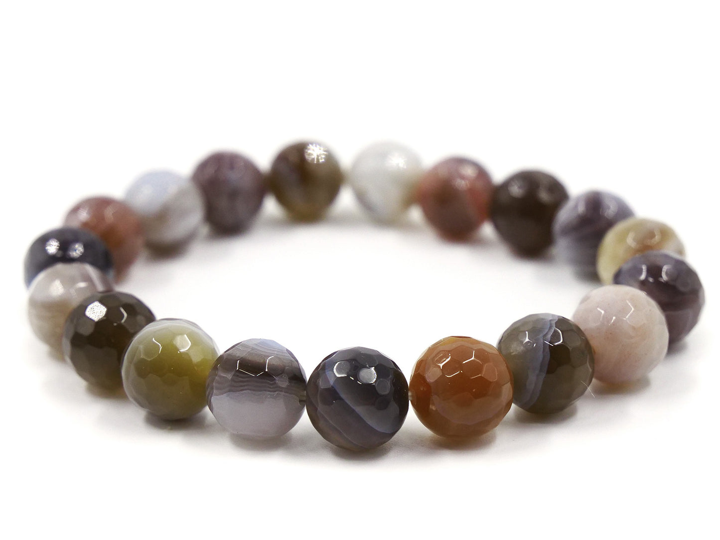 Bracelet en agate du Botswana  - 10mm facetté