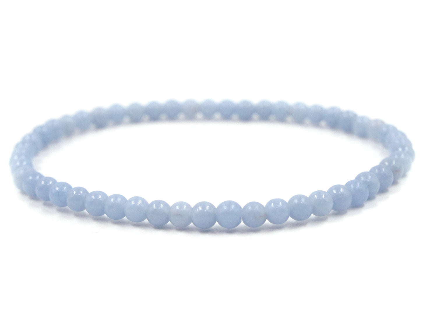 Bracelet en angélite (anhydrite bleue) - 4mm