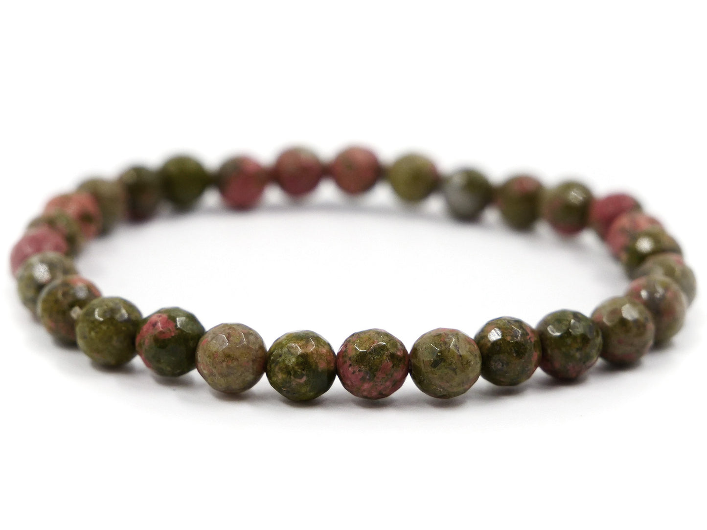 Bracelet en épidote unakite - 6mm facetté