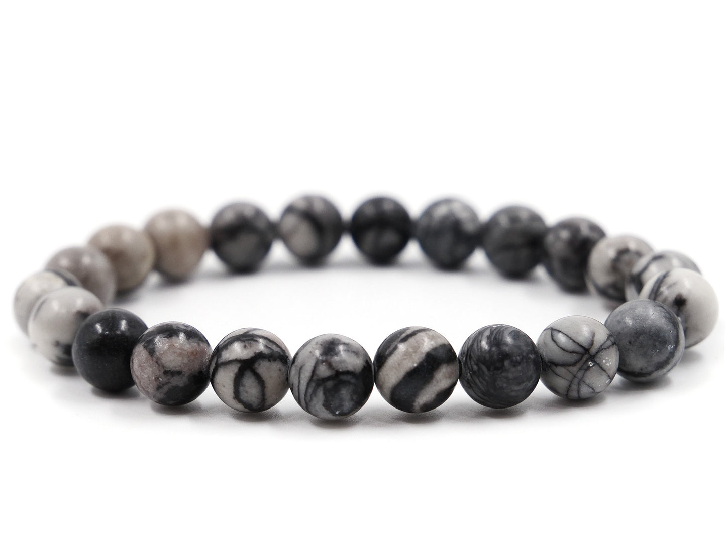 Bracelet en jaspe Picasso (ligné) - 8mm