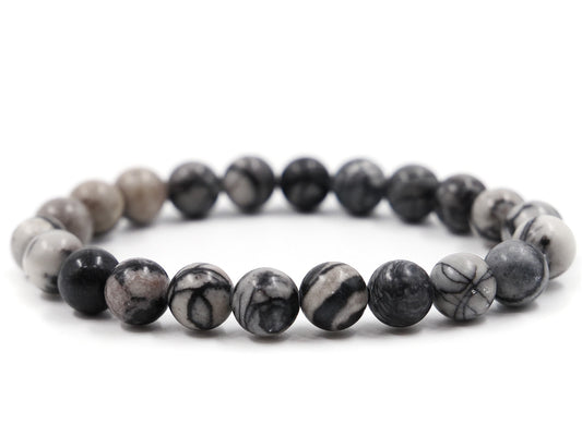 Bracelet en jaspe Picasso (ligné) - 8mm