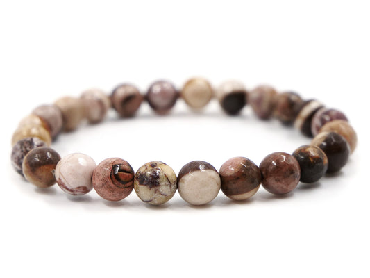 Bracelet en jaspe cappuccino - 8mm facetté