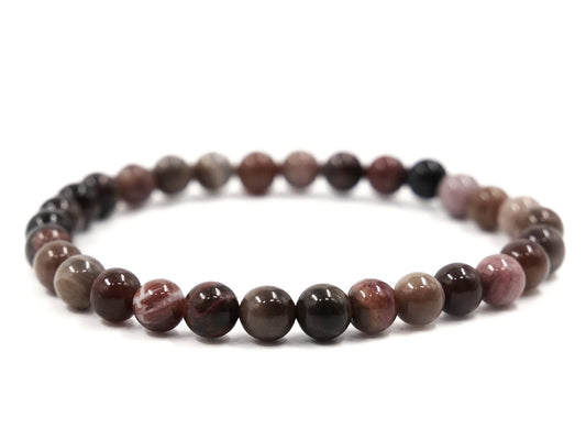 Bracelet en bois pétrifié / fossilisé - 6mm