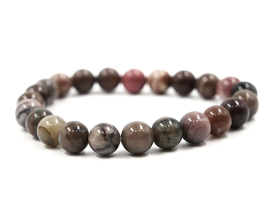 Bracelet en bois pétrifié / fossilisé - 8mm