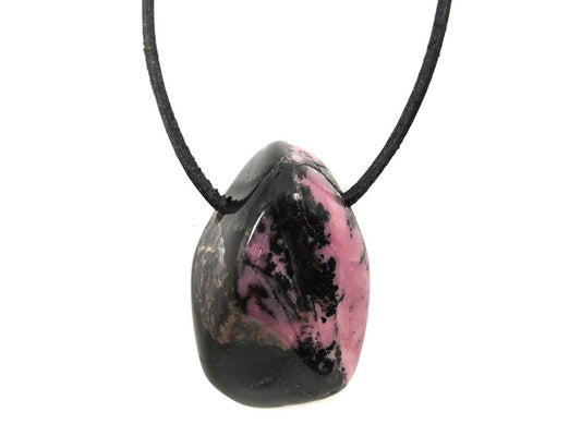 Rhodonite suisse - Pendentif pierre percée