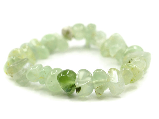 Bracelet en prehnite verte