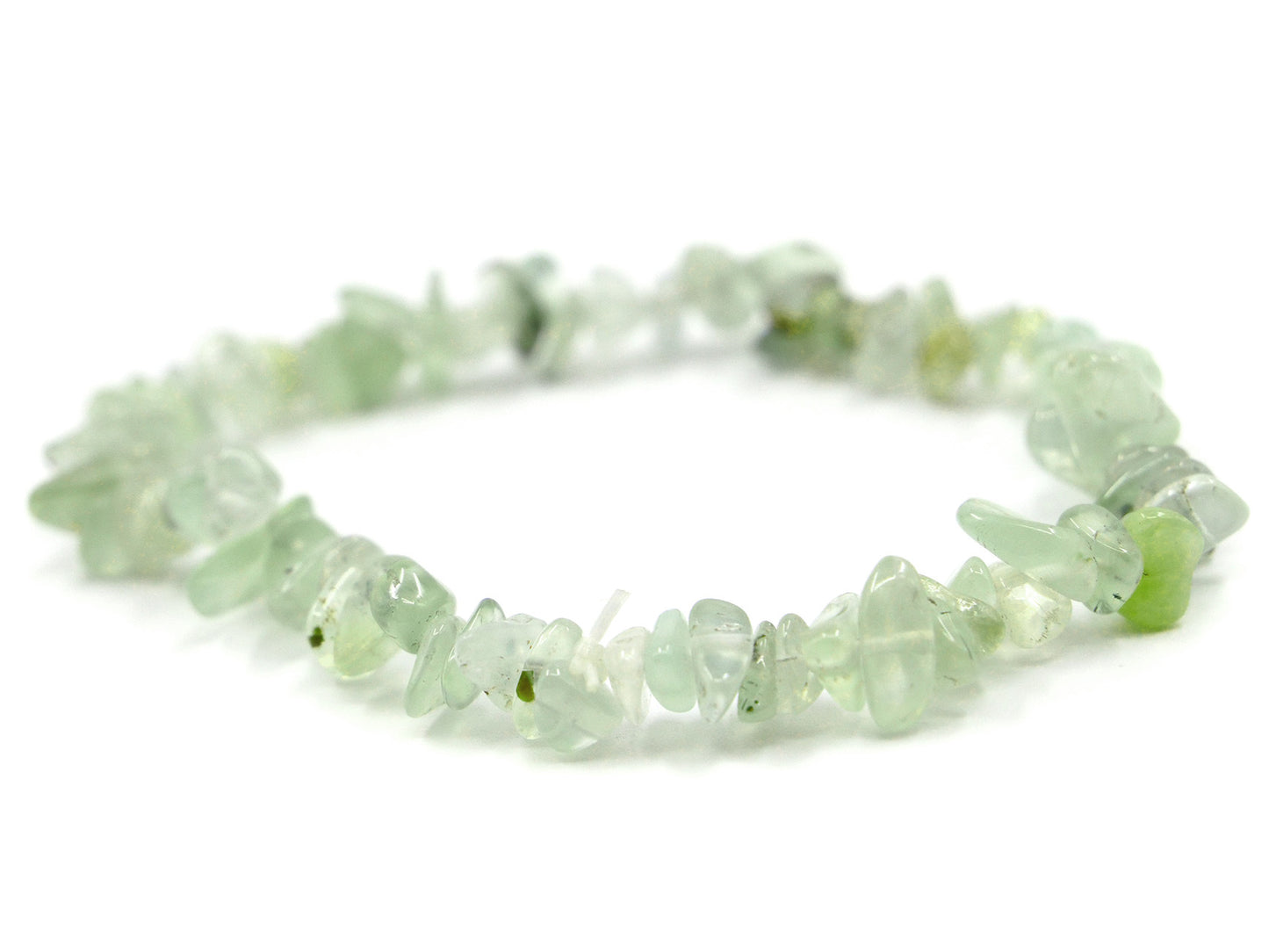 Bracelet en prehnite verte