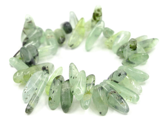 Bracelet en prehnite verte