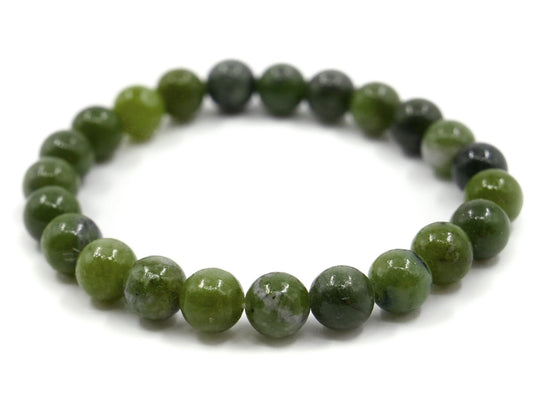 Bracelet en serpentine "jade du canada" - 8mm