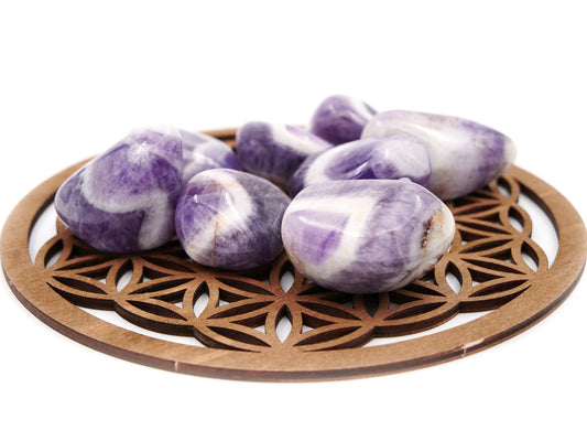 Améthyste chevron - Pierre roulée