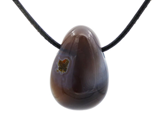 Agate du Botswana - Pendentif pierre percée