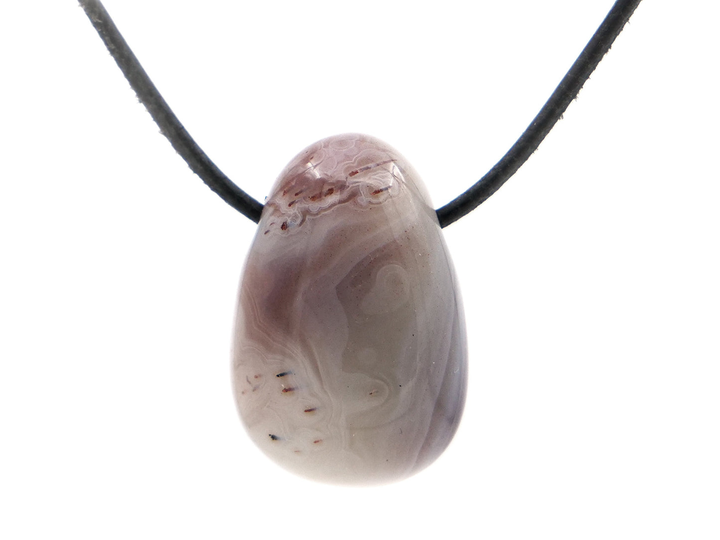 Agate du Botswana - Pendentif pierre percée