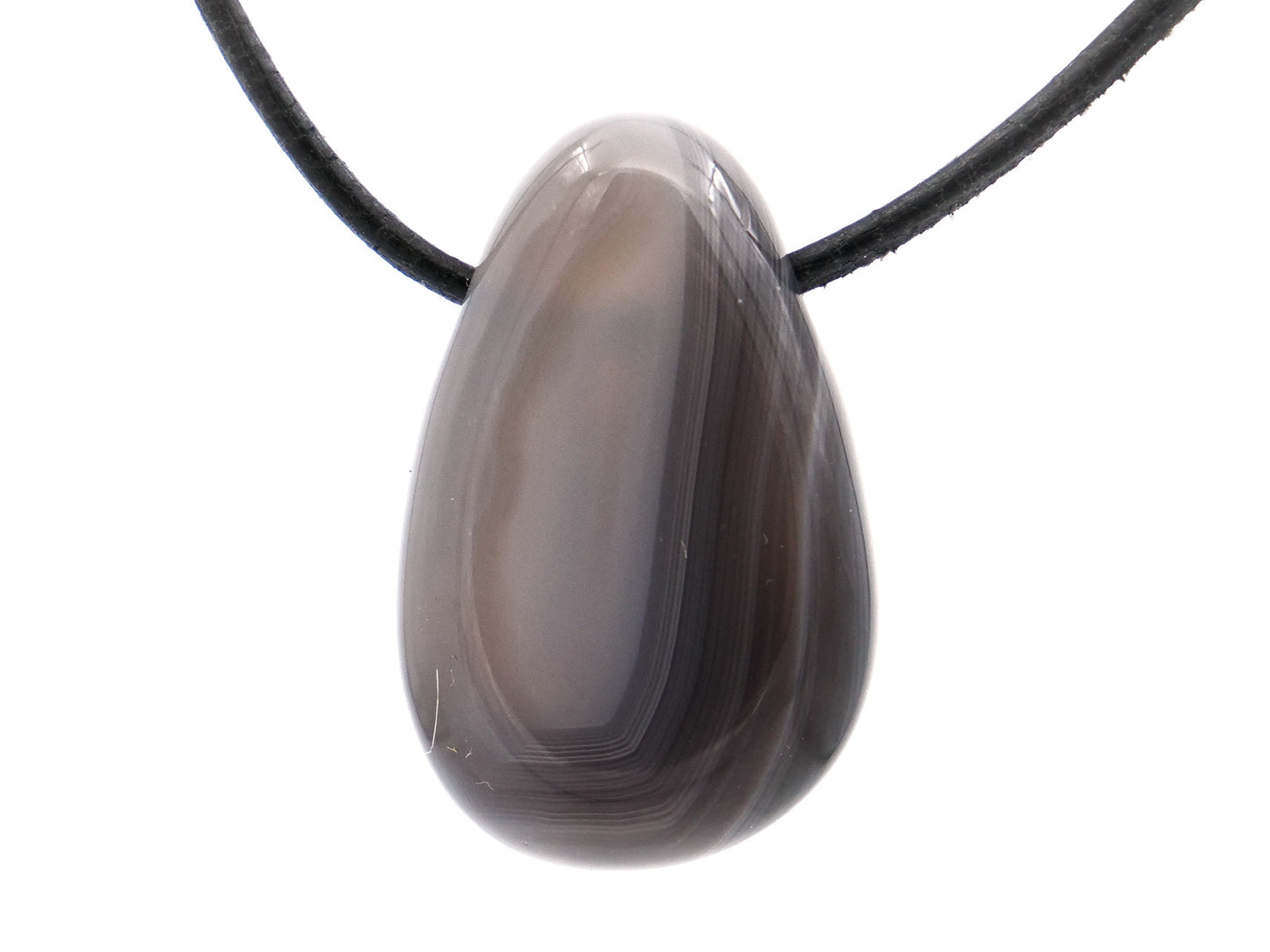 Agate du Botswana - Pendentif pierre percée