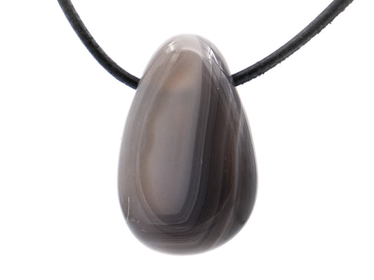 Agate du Botswana - Pendentif pierre percée