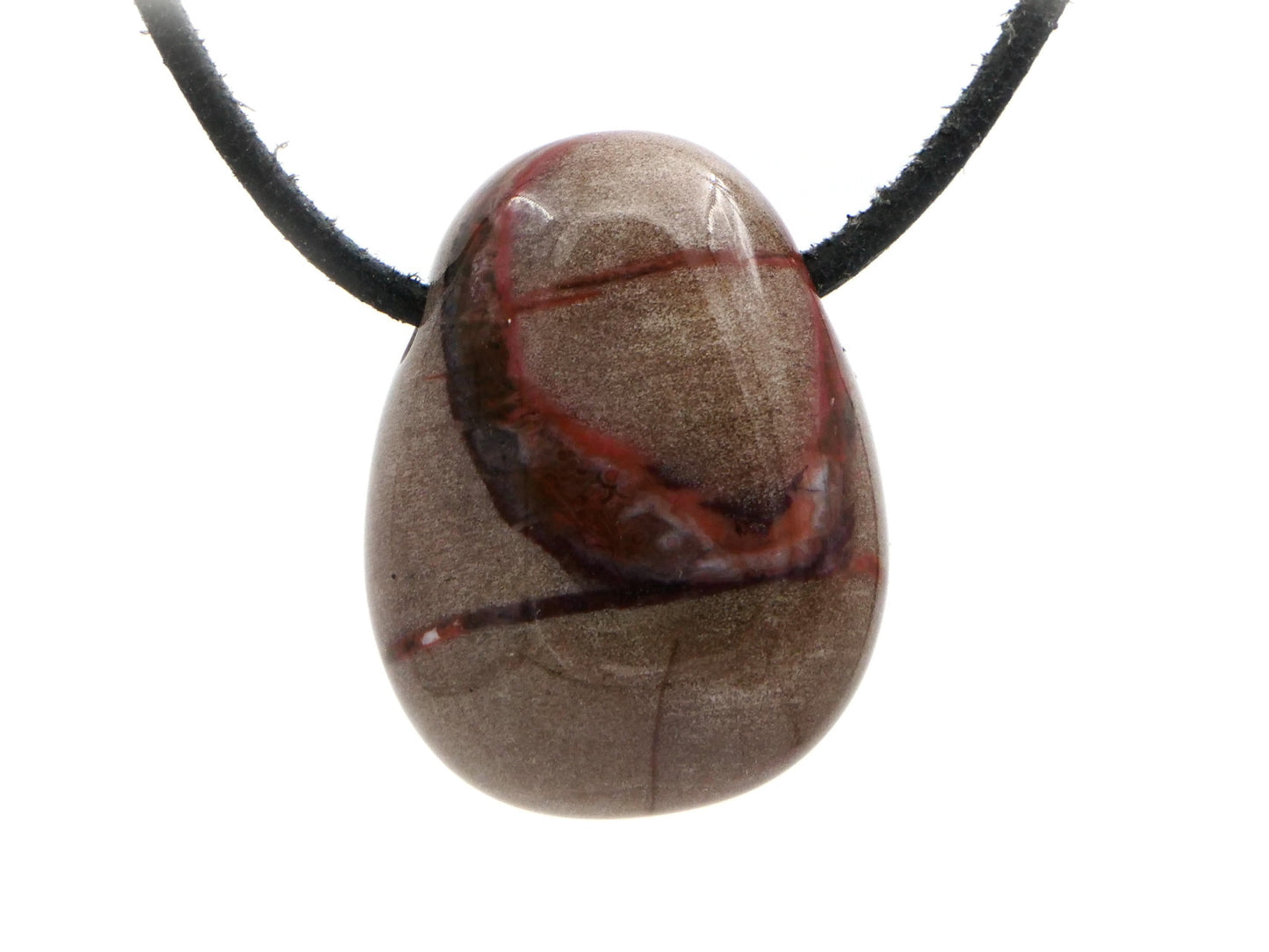 Bois pétrifié (fossile) - Pendentif pierre percée