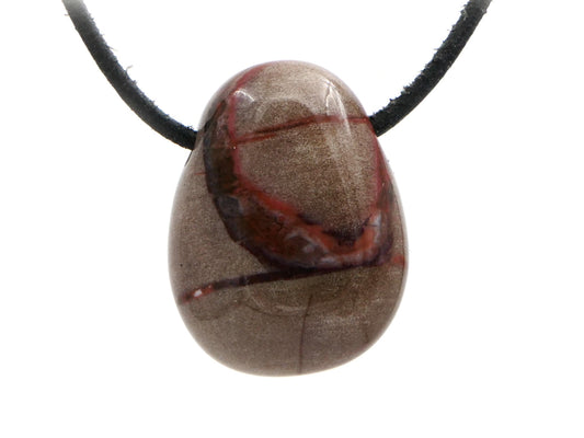 Bois pétrifié (fossile) - Pendentif pierre percée