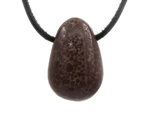 Oolithe (calcaire oolithique) - Pendentif pierre percée