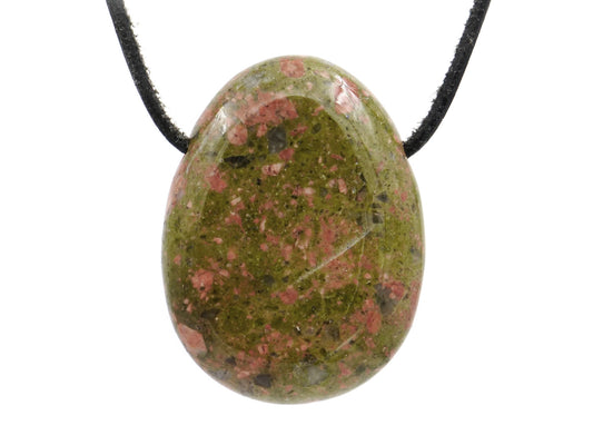 Épidote unakite - Pendentif pierre percée