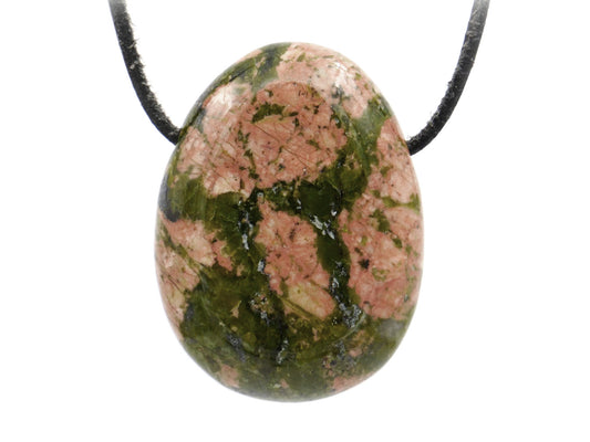 Épidote unakite - Pendentif pierre percée