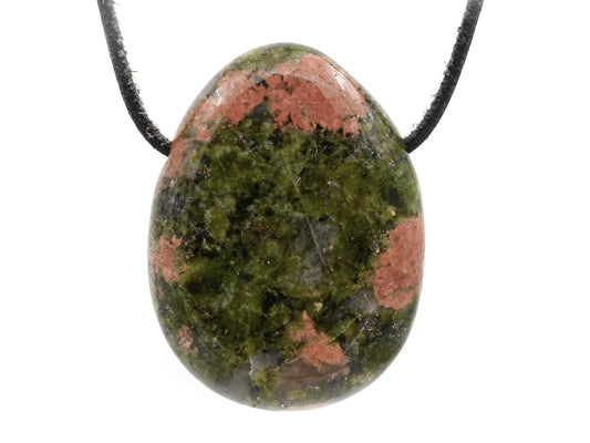 Épidote unakite - Pendentif pierre percée