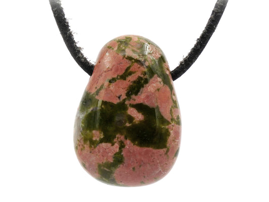 Épidote unakite - Pendentif pierre percée