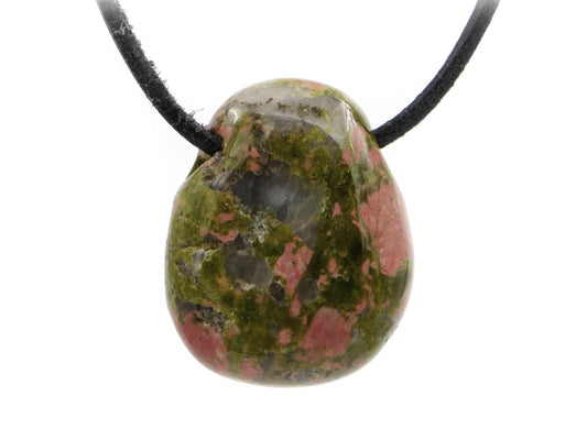 Épidote unakite - Pendentif pierre percée