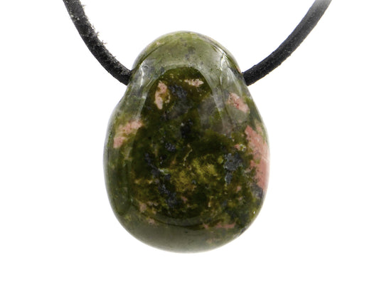 Épidote unakite - Pendentif pierre percée